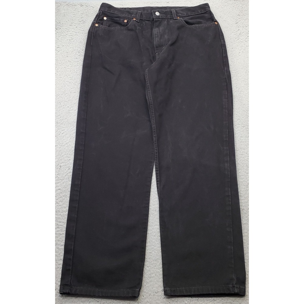 Levi's 550 Jeans Mens 36x32 Black Denim Red Tab Relaxed Fit Tapered Streetwear